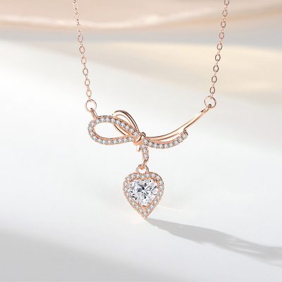 Dây Chuyền Bạc Nữ đính đá CZ Chiếc Nơ Tình Yêu Cecilia LILI 159657 1