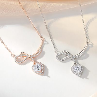 Dây Chuyền Bạc Nữ đính đá CZ Chiếc Nơ Tình Yêu Cecilia LILI 159657 4
