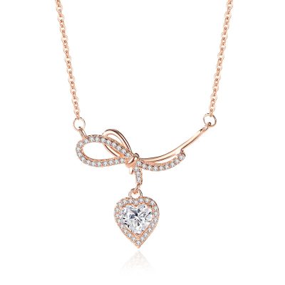 Dây Chuyền Bạc Nữ đính đá CZ Chiếc Nơ Tình Yêu Cecilia LILI 159657 6