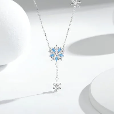 Dây Chuyền Bạc Nữ đính đá CZ Hình Bông Tuyết Eliza LILI 159570 1