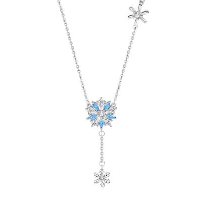 Dây Chuyền Bạc Nữ đính đá CZ Hình Bông Tuyết Eliza LILI 159570 2