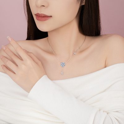 Dây Chuyền Bạc Nữ đính đá CZ Hình Bông Tuyết Eliza LILI 159570 5