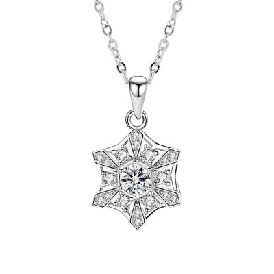 Dây Chuyền Bạc Nữ đính đá CZ Hình Bông Tuyết Xoay Tròn Snow LILI 159481 5