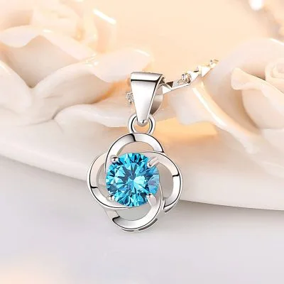 Dây Chuyền Bạc Nữ đính đá CZ Hình Cỏ 4 Lá Amara LILI 159459 1