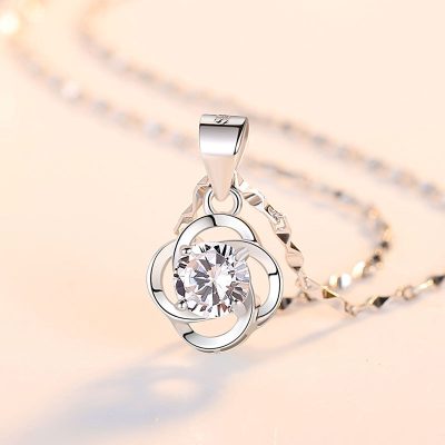 Dây Chuyền Bạc Nữ đính đá CZ Hình Cỏ 4 Lá Amara LILI 159459 2