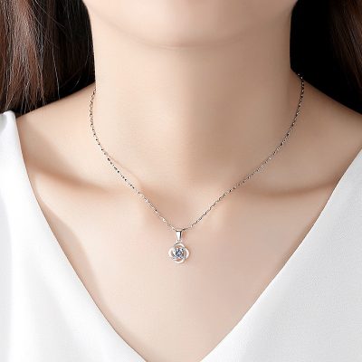 Dây Chuyền Bạc Nữ đính đá CZ Hình Cỏ 4 Lá Amara LILI 159459 3