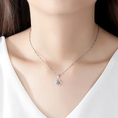 Dây Chuyền Bạc Nữ đính đá CZ Hình Cỏ 4 Lá Amara LILI 159459 3