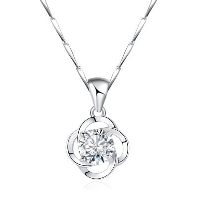 Dây Chuyền Bạc Nữ đính đá CZ Hình Cỏ 4 Lá Amara LILI 159459 4