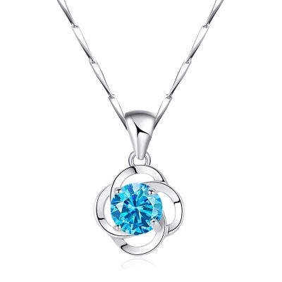 Dây Chuyền Bạc Nữ đính đá CZ Hình Cỏ 4 Lá Amara LILI 159459 5