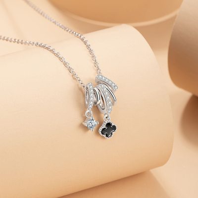 Dây Chuyền Bạc Nữ đính đá CZ Hình Cỏ 4 Lá Ashley LILI 159472 4