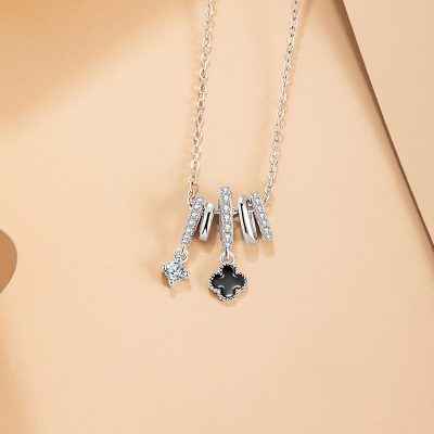 Dây Chuyền Bạc Nữ đính đá CZ Hình Cỏ 4 Lá Ashley LILI 159472 5