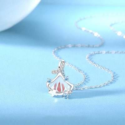 Dây Chuyền Bạc Nữ đính đá CZ Hình Lá Bạch Quả Nevaeh LILI 159588 2
