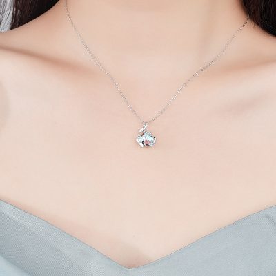 Dây Chuyền Bạc Nữ đính đá CZ Hình Lá Bạch Quả Nevaeh LILI 159588 3