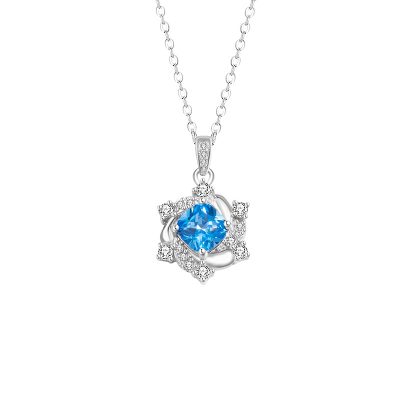 Dây Chuyền Bạc Nữ đính đá CZ Hình Ngôi Sao 6 Cánh Rylee LILI 159578 5