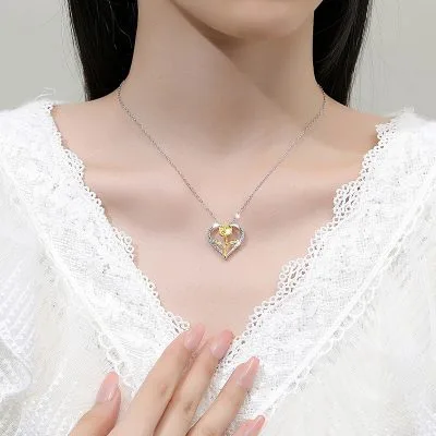 Dây Chuyền Bạc Nữ đính đá CZ Hoa Hồng Tình Yêu Freya LILI 159644 4