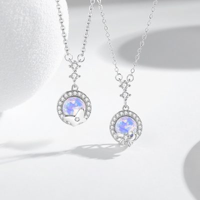 Dây Chuyền Bạc Nữ đính đá CZ Tròn Nơ Hồ điệp Peyton LILI 159690 1