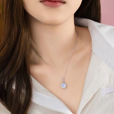 Dây Chuyền Bạc Nữ đính đá CZ Tròn Nơ Hồ điệp Peyton LILI 159690 5