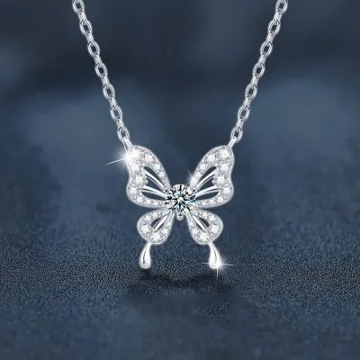Dây Chuyền Bạc Nữ đính Kim Cương Moissanite Hồ điệp Ximena LILI 159819 2