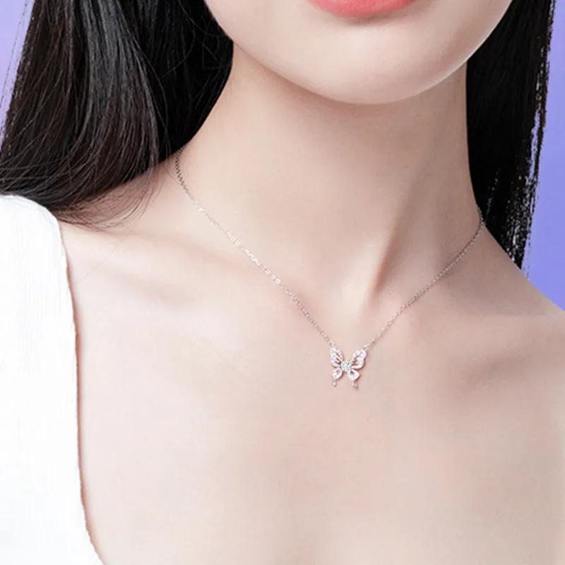 Dây Chuyền Bạc Nữ đính Kim Cương Moissanite Hồ điệp Ximena LILI 159819 3