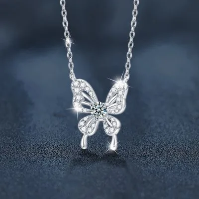 Dây Chuyền Bạc Nữ đính Kim Cương Moissanite Hồ điệp Ximena LILI 159819 4