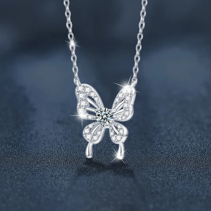 Dây Chuyền Bạc Nữ đính Kim Cương Moissanite Hồ điệp Ximena LILI 159819 4