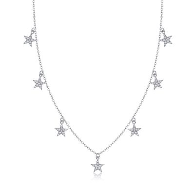 Dây Chuyền Bạc Nữ đính Kim Cương Moissanite Ngôi Sao 5 Cánh Alina LILI 159790 2