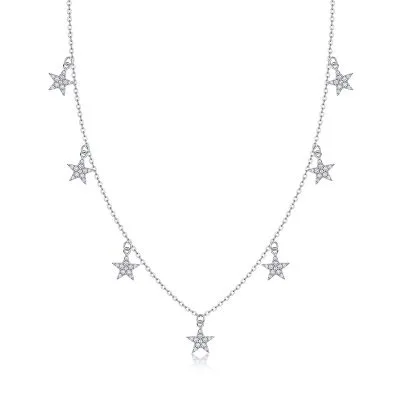 Dây Chuyền Bạc Nữ đính Kim Cương Moissanite Ngôi Sao 5 Cánh Alina LILI 159790 2