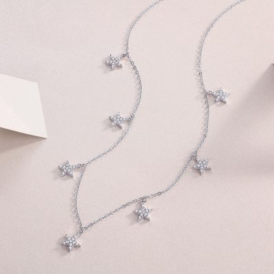 Dây Chuyền Bạc Nữ đính Kim Cương Moissanite Ngôi Sao 5 Cánh Alina LILI 159790 3