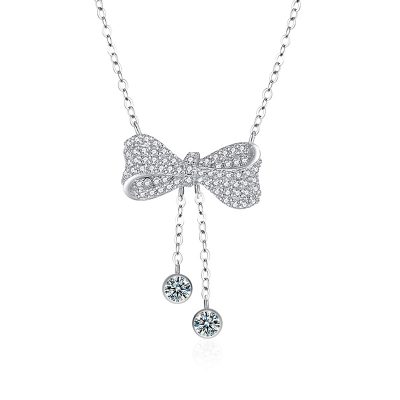 Dây Chuyền Bạc Nữ đính Kim Cương Moissanite Nơ Xinh Xắn Isabelle LILI 159827 5