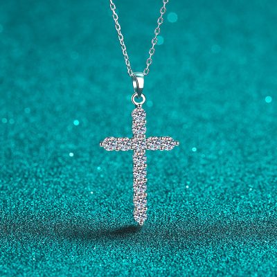 Dây Chuyền Bạc Nữ đính Kim Cương Moissanite Thánh Giá Chữ Thập Sage LILI 159711 1