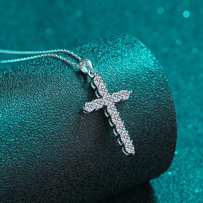 Dây Chuyền Bạc Nữ đính Kim Cương Moissanite Thánh Giá Chữ Thập Sage LILI 159711 2