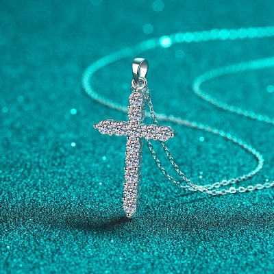 Dây Chuyền Bạc Nữ đính Kim Cương Moissanite Thánh Giá Chữ Thập Sage LILI 159711 3
