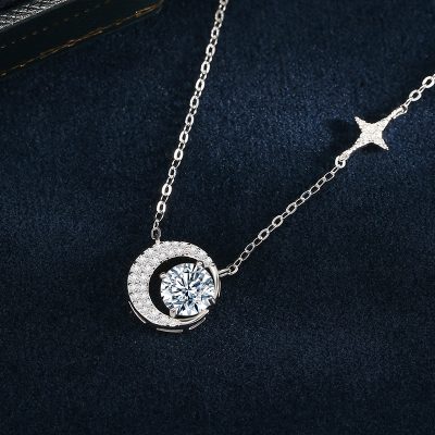 Dây Chuyền Bạc Nữ đính Kim Cương Moissanite Trăng Và Sao Sloane LILI 159798 2