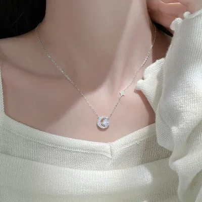 Dây Chuyền Bạc Nữ đính Kim Cương Moissanite Trăng Và Sao Sloane LILI 159798 3