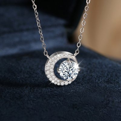 Dây Chuyền Bạc Nữ đính Kim Cương Moissanite Trăng Và Sao Sloane LILI 159798 5