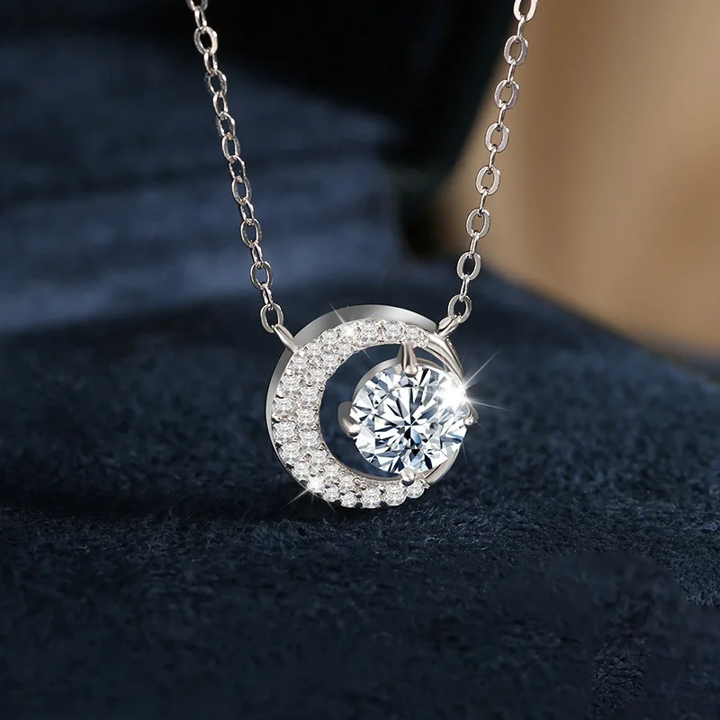 Dây Chuyền Bạc Nữ đính Kim Cương Moissanite Trăng Và Sao Sloane LILI 159798 5