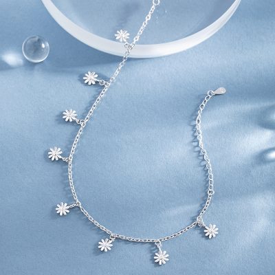 Lắc Chân Bạc Nữ Dạng Chuỗi Mảnh Cúc Họa Mi Ella LILI 158847 4