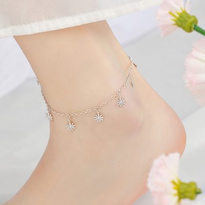 Lắc Chân Bạc Nữ Dạng Chuỗi Mảnh Cúc Họa Mi Ella LILI 158847 6