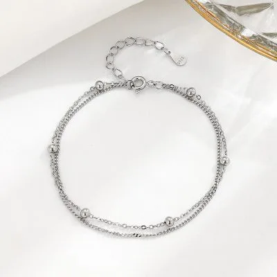 Lắc Tay Bạc Nữ 2 Tầng Hạt Tròn Mia LILI 158161 3