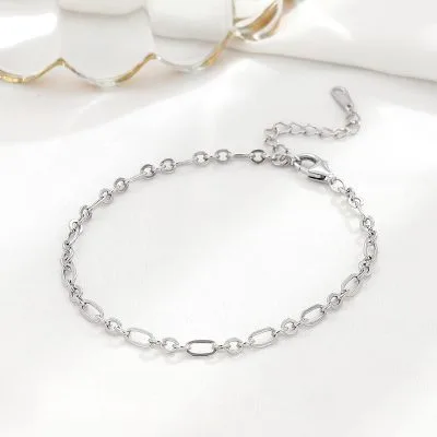 Lắc Tay Bạc Nữ Chuỗi Tròn Vuông Sophia LILI 158143 1