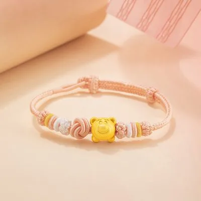 Lắc Tay Bạc Nữ Dây Bện Hình Chú Gấu Dễ Thương Bear Cute LILI 158176 1