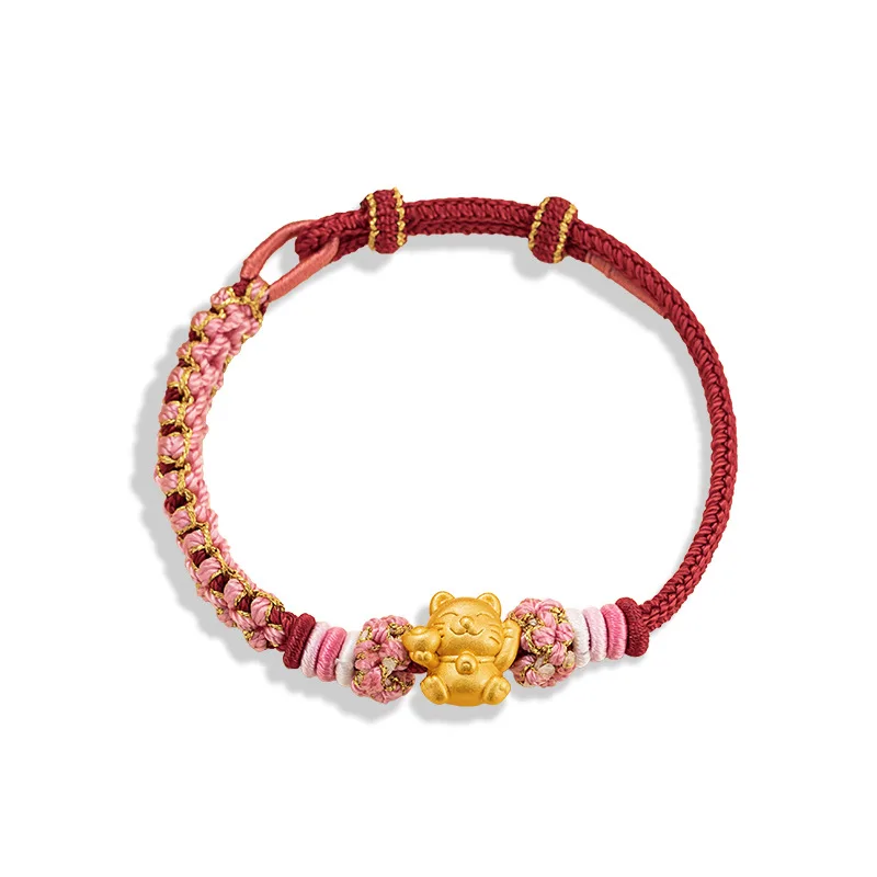 Lắc Tay Bạc Nữ Dây Bện Mèo Thần Tài Isabella LILI 158187 4