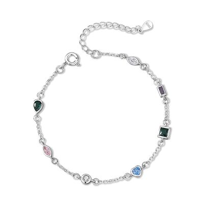 Lắc Tay Bạc Nữ đính đá CZ Small Rainbow LILI 158352 5