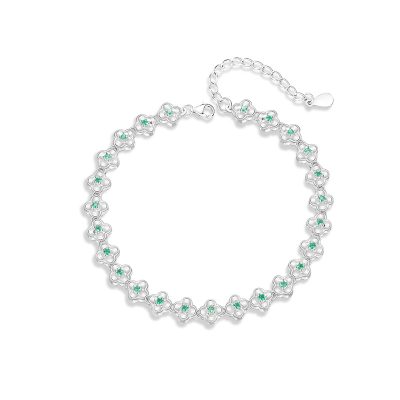 Lắc Tay Bạc Nữ đính đá CZ Cỏ 4 Lá Emryn LILI 158344 2