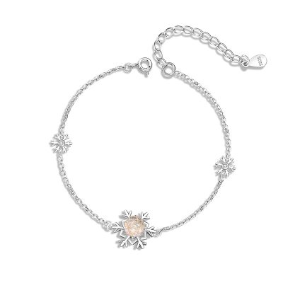 Lắc Tay Bạc Nữ đính đá CZ Hình Bông Tuyết Winter LILI 158335 2