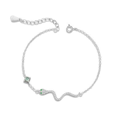 Lắc Tay Bạc Nữ đính đá CZ Hình Rắn Dễ Thương Kya LILI 158374 6