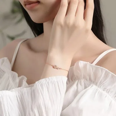Lắc Tay Bạc Nữ đính đá CZ Hoa Hồng Trái Tim Kaeli LILI 158318 3