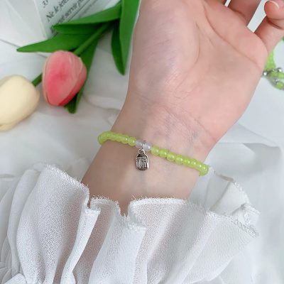 Lắc Tay Bạc Nữ đính đá Chalcedony Phong Thủy Tài Lộc Emily LILI 158767 2