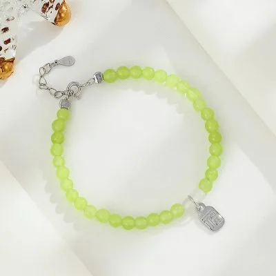 Lắc Tay Bạc Nữ đính đá Chalcedony Phong Thủy Tài Lộc Emily LILI 158767 4