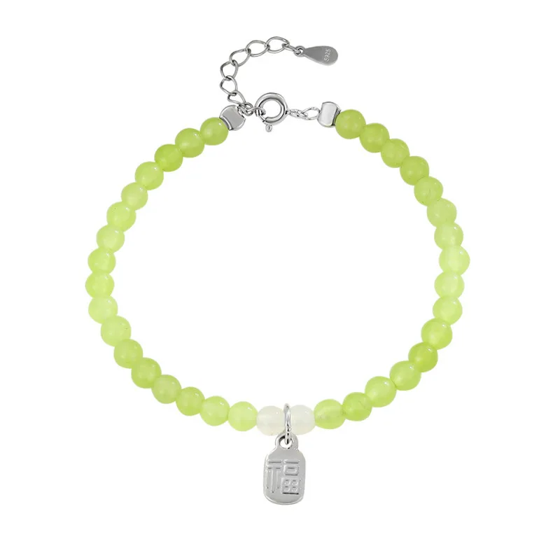 Lắc Tay Bạc Nữ đính đá Chalcedony Phong Thủy Tài Lộc Emily LILI 158767 5